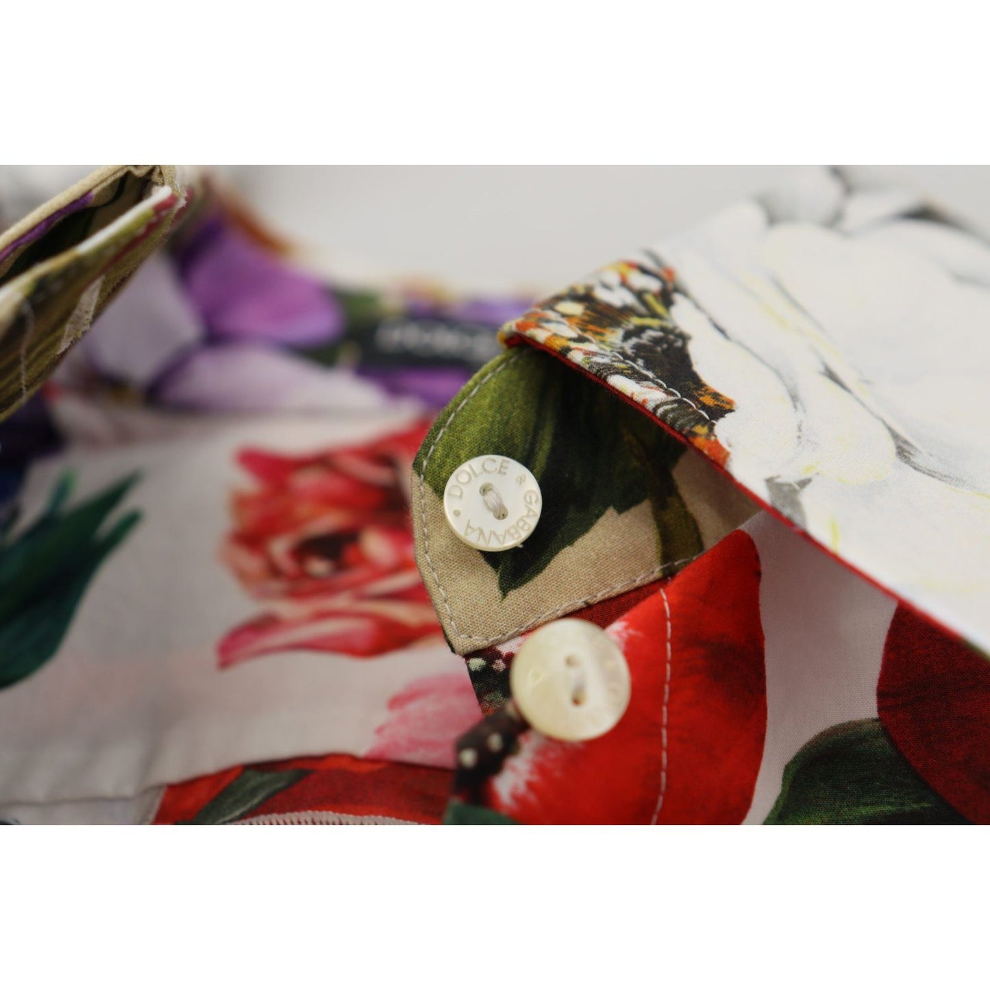 Dolce & Gabbana Multicolor Floral Cotton Collared Blouse Top