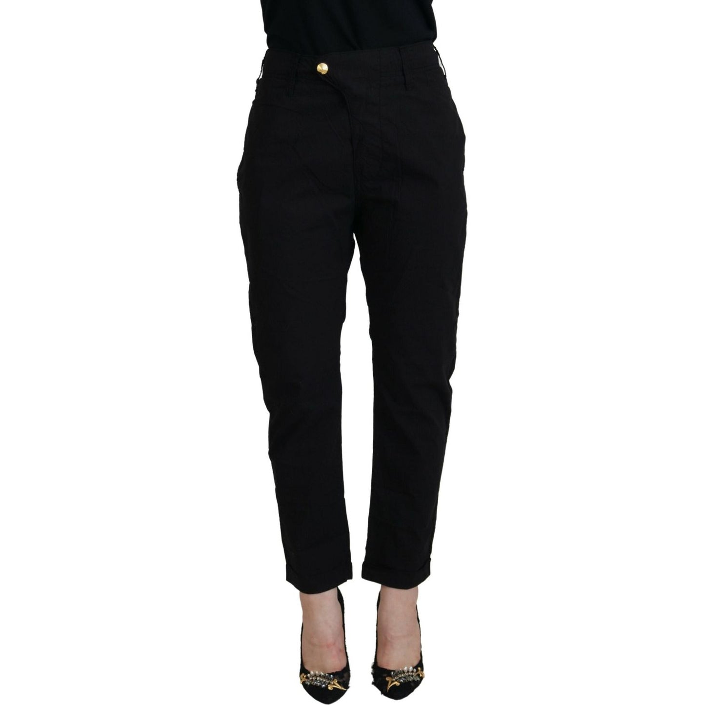 CYCLE Black Cotton Baggy High Waist Women Pants PAN74113-28