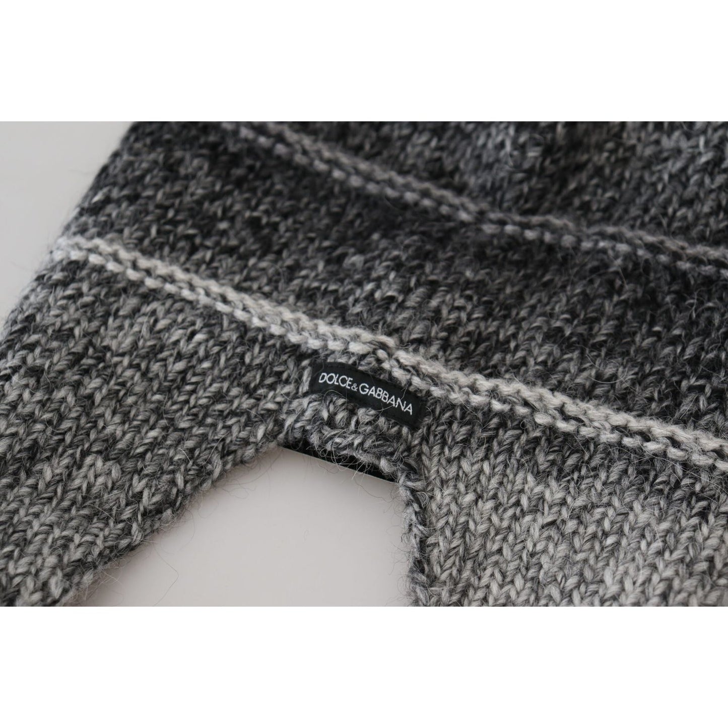 Dolce & Gabbana Gray Warm Fleece Ear Flaps Knit Beanie Hat HAT9490