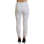 Dondup White High Waist Tapered Women Pants PAN71124-38