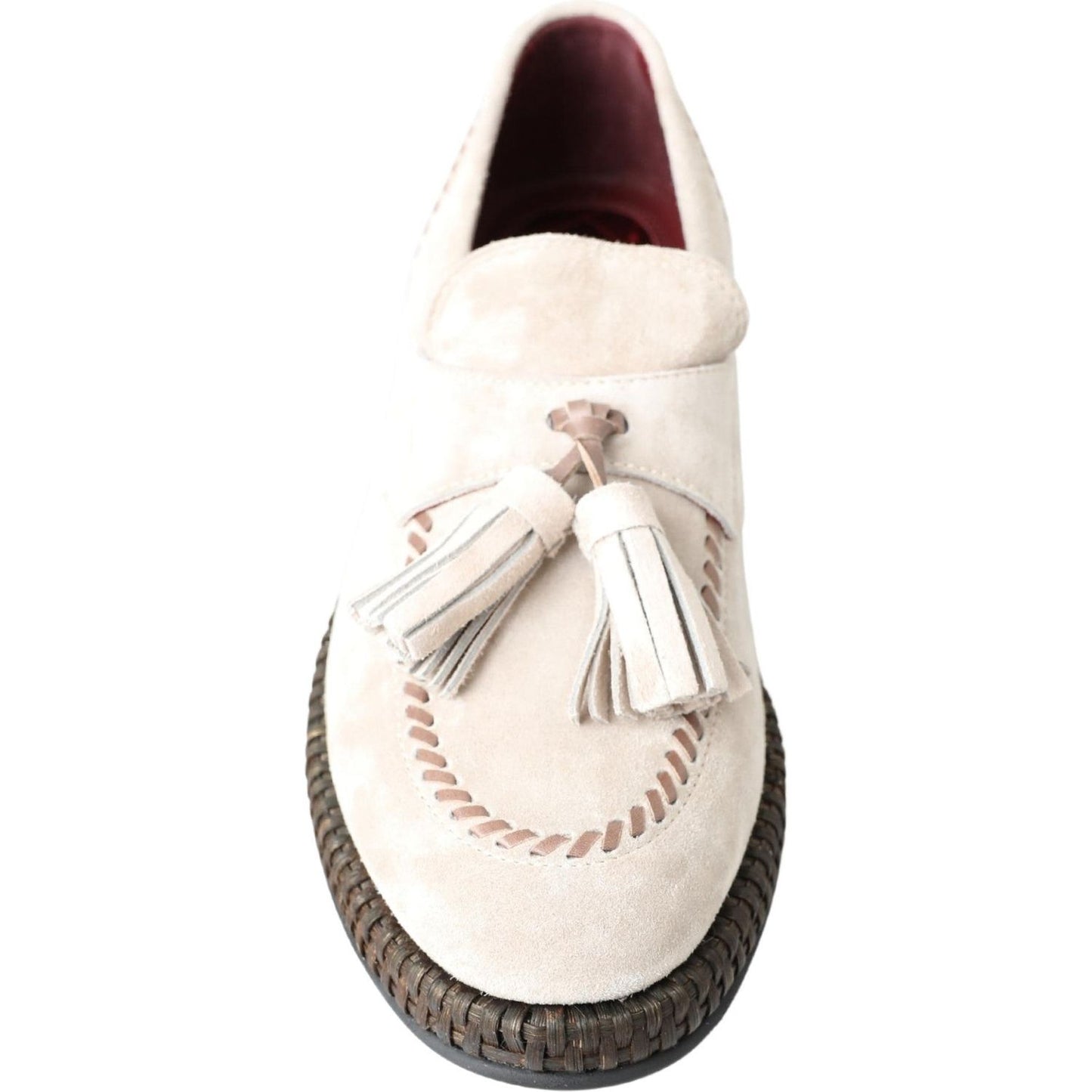 Dolce & Gabbana Ivory Suede Leather Men Espadrille Shoes MV5029-43