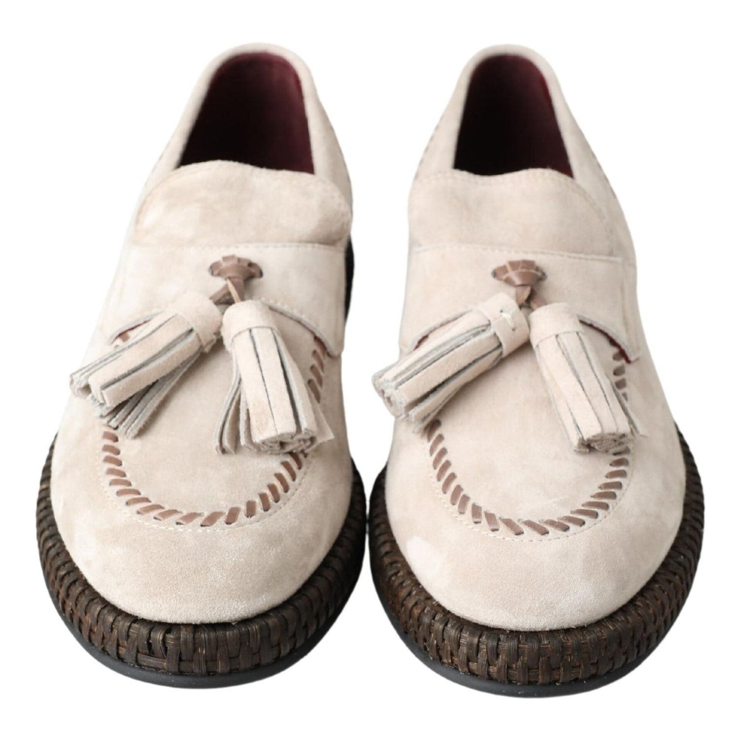 Dolce & Gabbana Ivory Suede Leather Men Espadrille Shoes MV5029-43