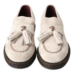 Dolce & Gabbana Ivory Suede Leather Men Espadrille Shoes MV5029-43