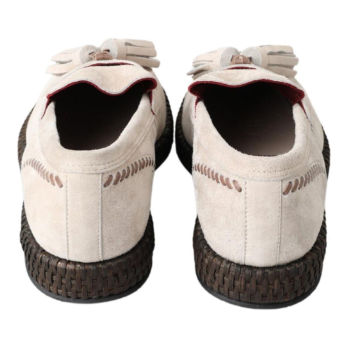 Dolce & Gabbana Ivory Suede Leather Men Espadrille Shoes MV5029-43