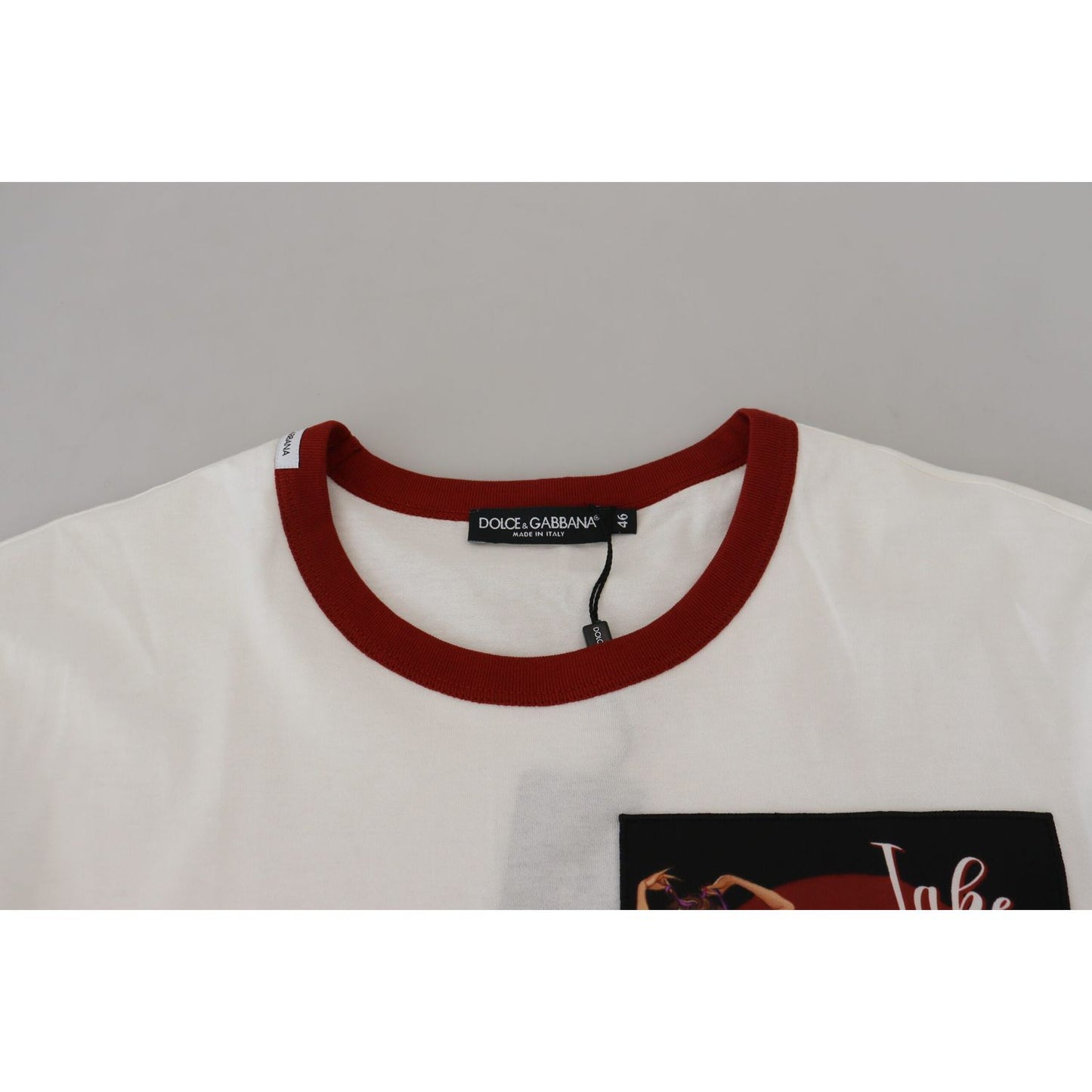Dolce & Gabbana Cotton White Logo Print Crewneck T-shirt TSH83977-42