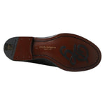 Dolce & Gabbana Black Leather Slipper Loafers Stitched Shoes MV5019-39