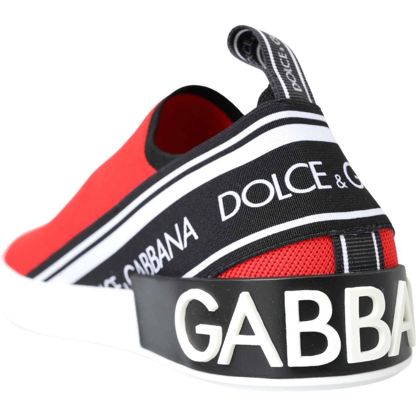 Dolce & Gabbana Red White Flat Sneakers Loafers Shoes MV5061- 40