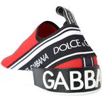 Dolce & Gabbana Red White Flat Sneakers Loafers Shoes MV5061- 40