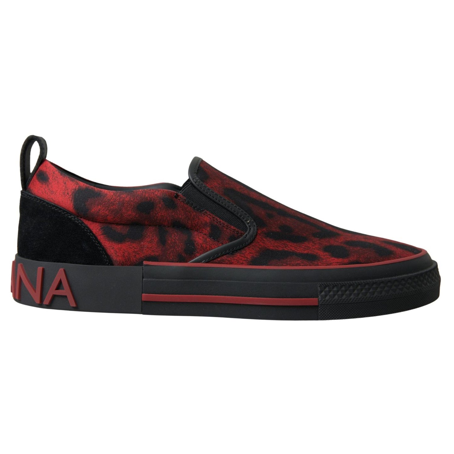 Dolce & Gabbana Red Black Leopard Loafers Sneakers Shoes MV5090-39