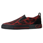 Dolce & Gabbana Red Black Leopard Loafers Sneakers Shoes MV5090-39