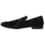 Dolce & Gabbana Black Brocade Loafers Formal Shoes MV5114-44