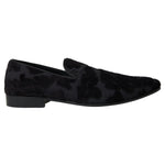 Dolce & Gabbana Black Brocade Loafers Formal Shoes MV5114-44