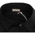John Galliano Elegant Black Cotton Stretch Shortsleeve Blouse John Galliano Black