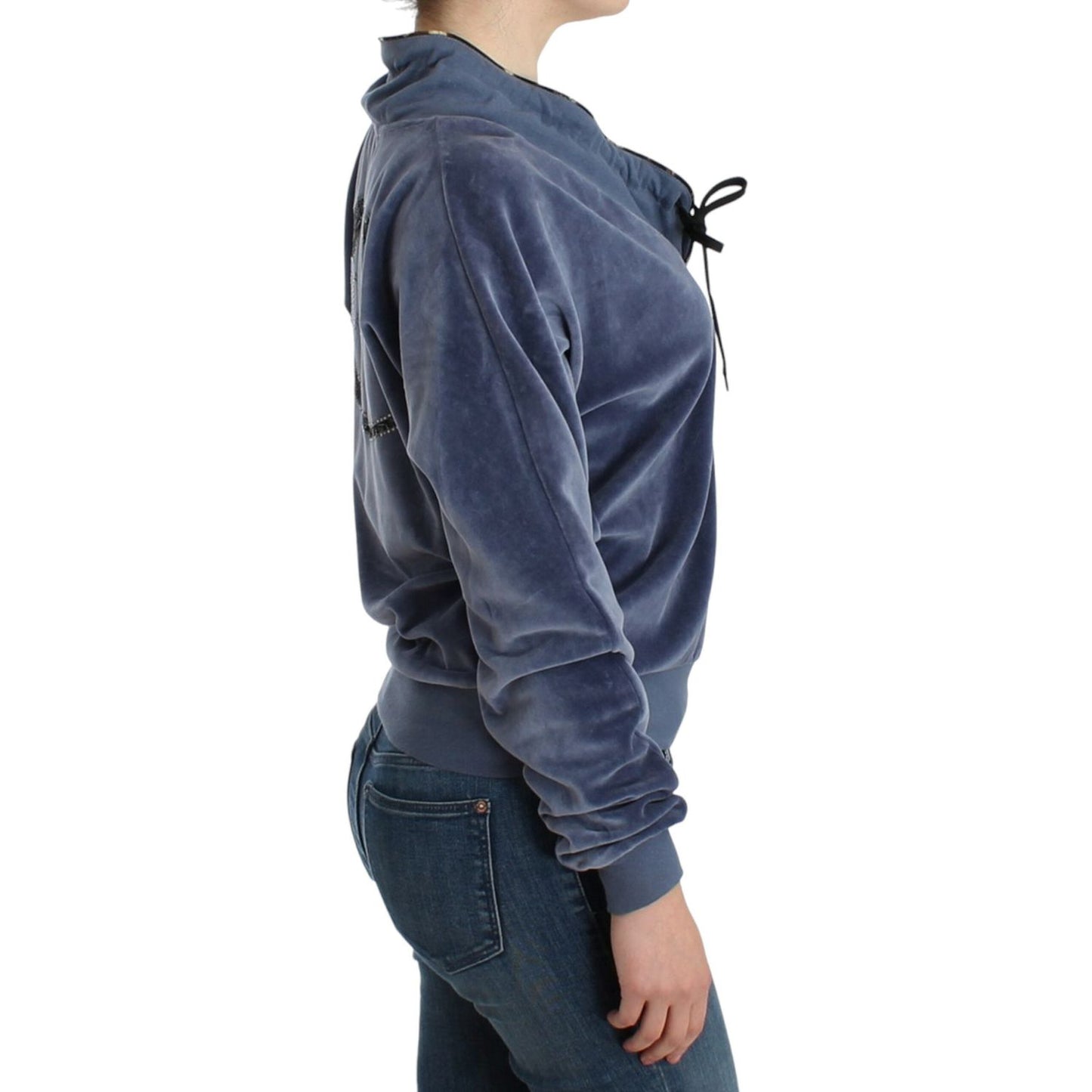 Cavalli Blue velvet cotton sweater SIG11901-42