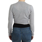 Cavalli Gray cropped wool cardigan SIG11851-3