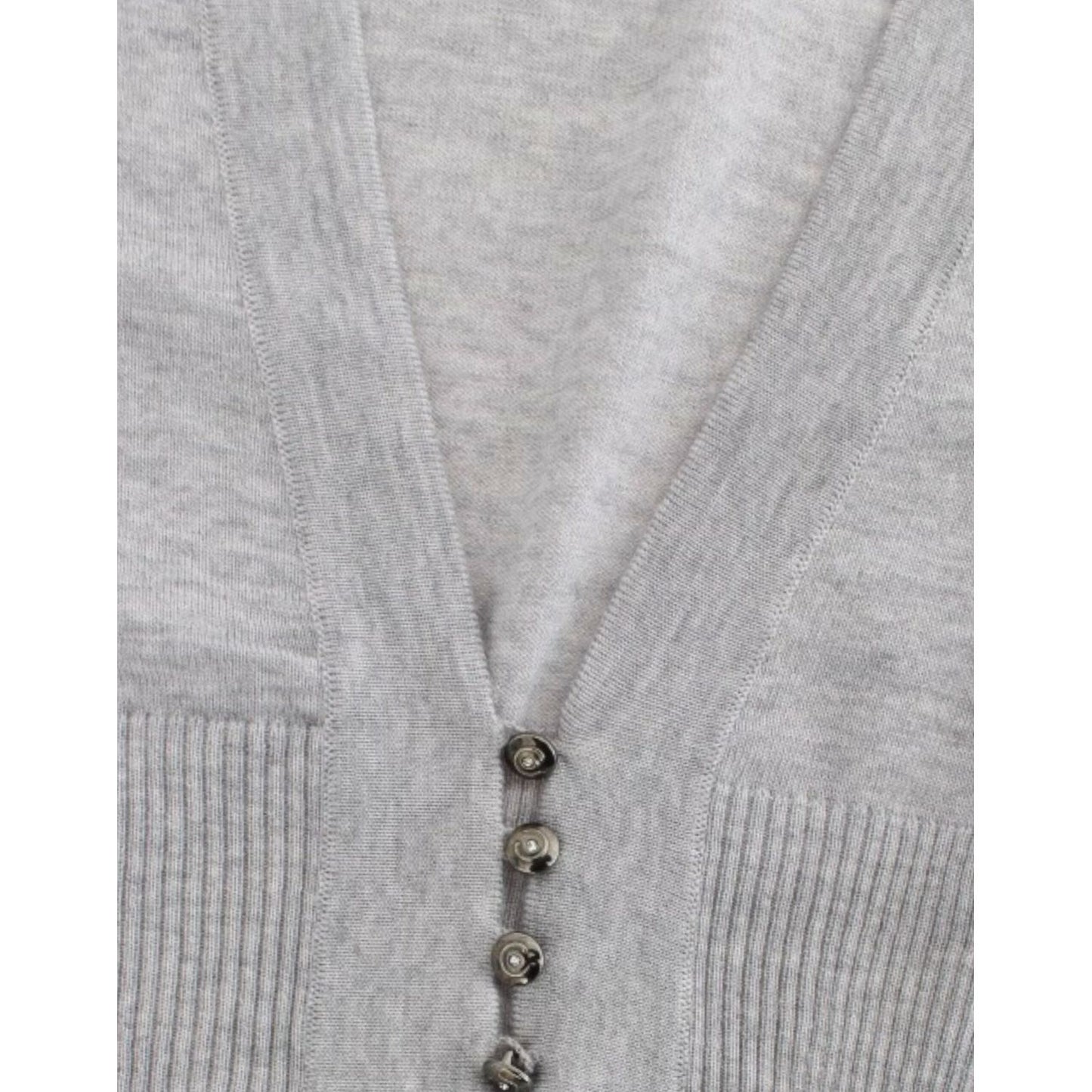 Cavalli Gray cropped wool cardigan SIG11851-3