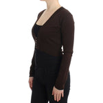Cavalli Brown cropped wool cardigan SIG11622-3