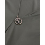 Cavalli Elegant Green Jersey Blouse with Gold Accents Cavalli Dim Gray