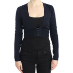 Cavalli Blue cropped wool cardigan SIG11623-2