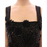 Dolce & Gabbana Black floral crystal embedded dress GSD12633-1