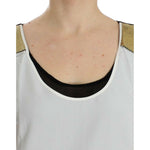 Costume National Elegant Monochrome Sleeveless Top with Gold Accents Costume National Gray