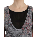 Costume National Elegant Sleeveless Black & Red Top Costume National Dark Slate Gray