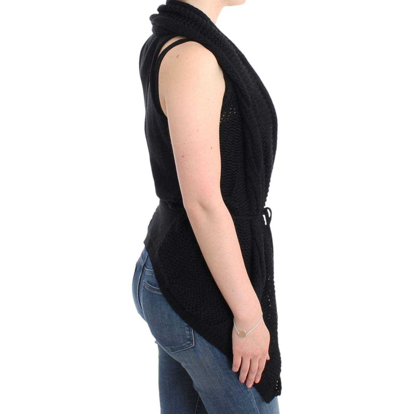 Costume National Black sleeveless knitted cardigan SIG12086-2