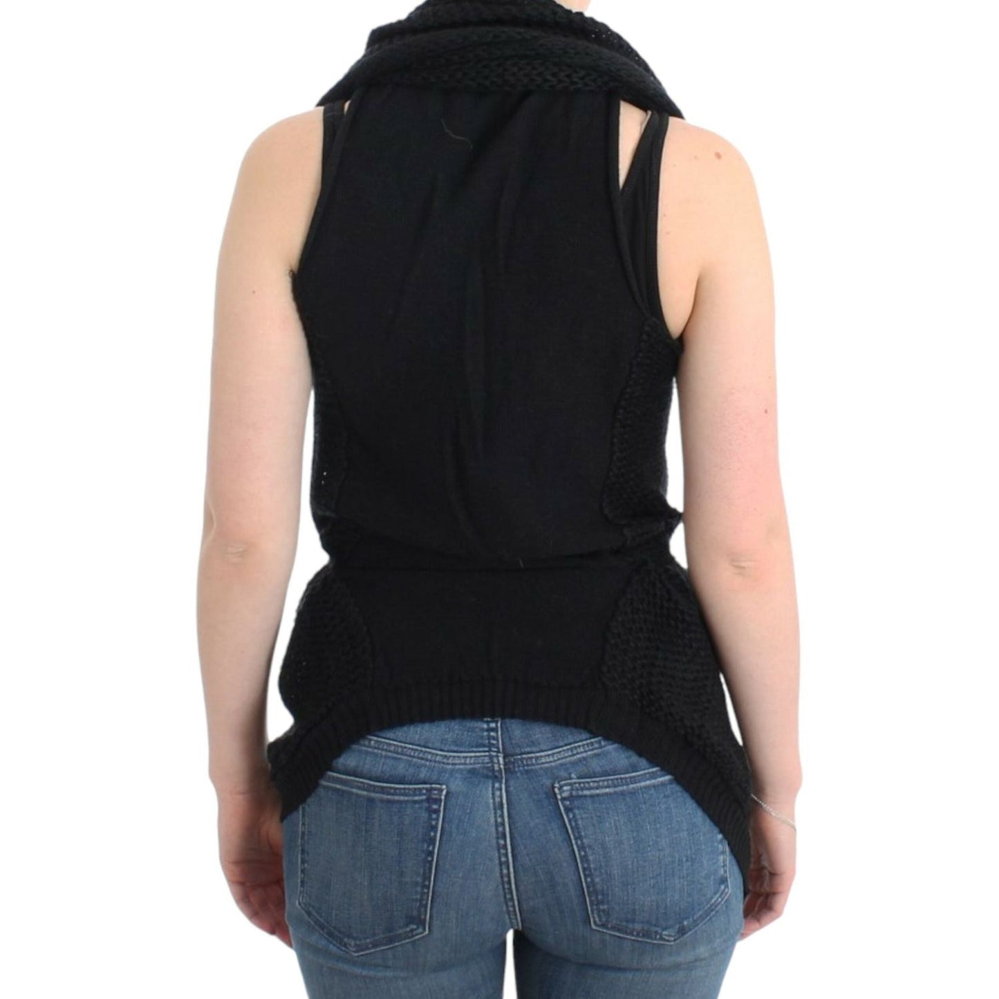 Costume National Black sleeveless knitted cardigan SIG12086-2