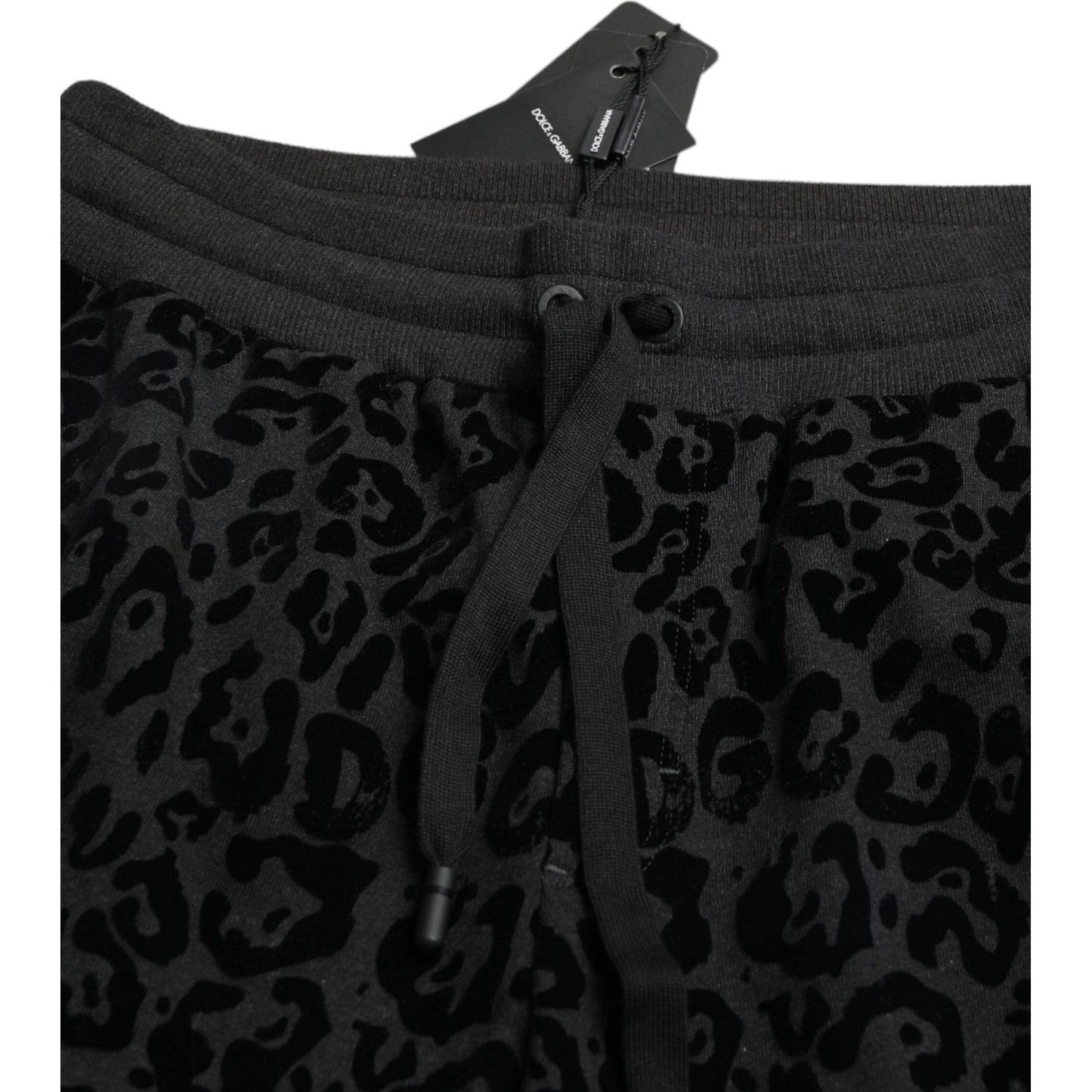 Dolce & Gabbana Black Leopard Cotton Slim Fit Jogger Pants PAN74988-50