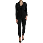 Dolce & Gabbana Black Wool Single Breasted Blazer Coat Jacket JKT3744-40