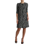 Dolce & Gabbana Black Chevron Polyester Shift Mini Dress DR28984-40