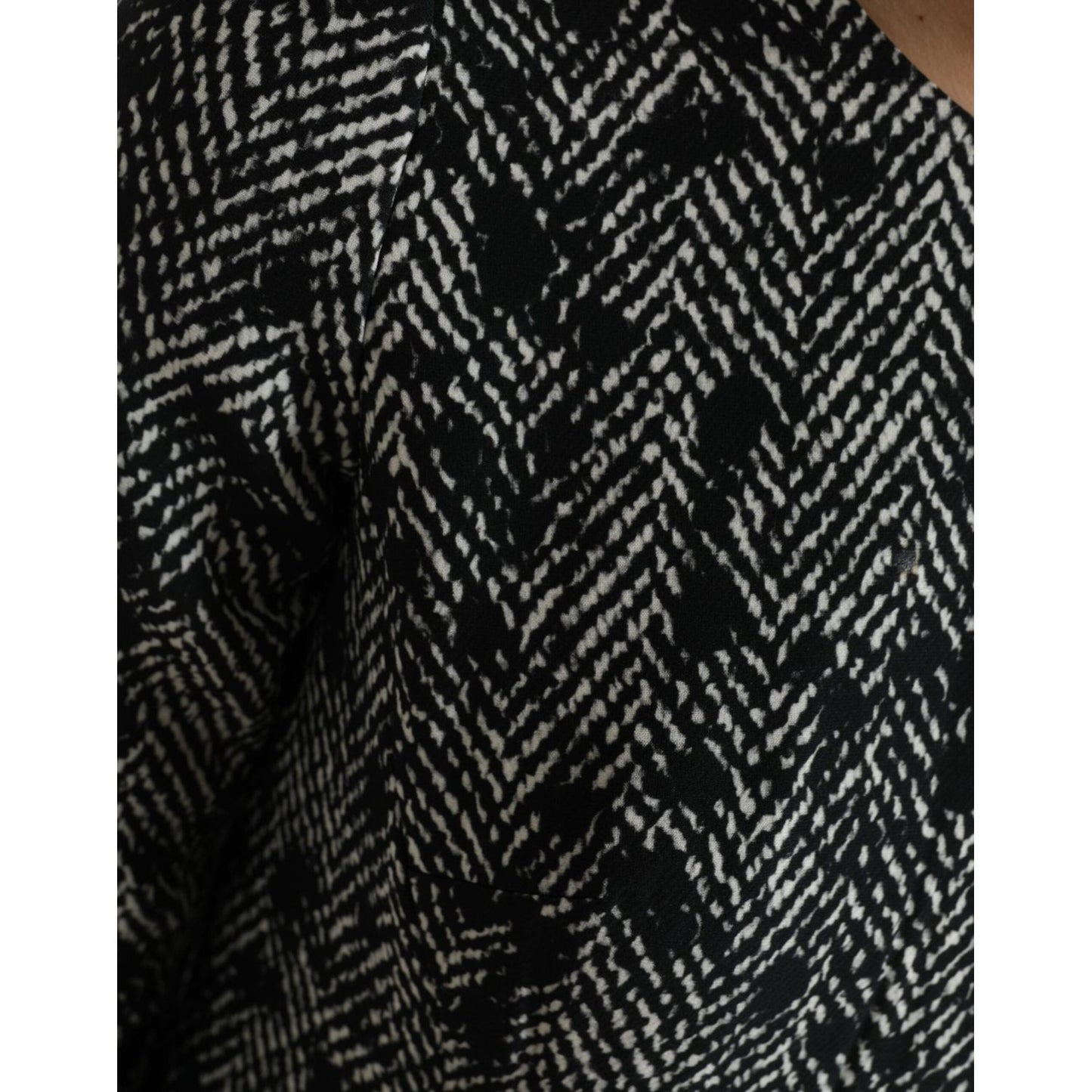Dolce & Gabbana Black Chevron Polyester Shift Mini Dress DR28984-40