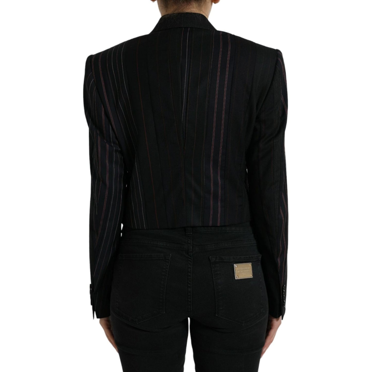 Dolce & Gabbana Black Striped SICILIA Double Breasted Jacket JKT3730-44