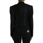 Dolce & Gabbana Black Striped SICILIA Double Breasted Jacket JKT3730-44