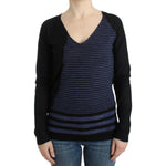 Costume National Black striped V-neck sweater SIG12050-2