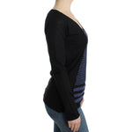 Costume National Black striped V-neck sweater SIG12050-2