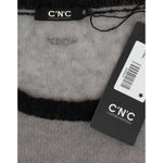 Costume National Gray embellished asymmetric sweater SIG12049-1