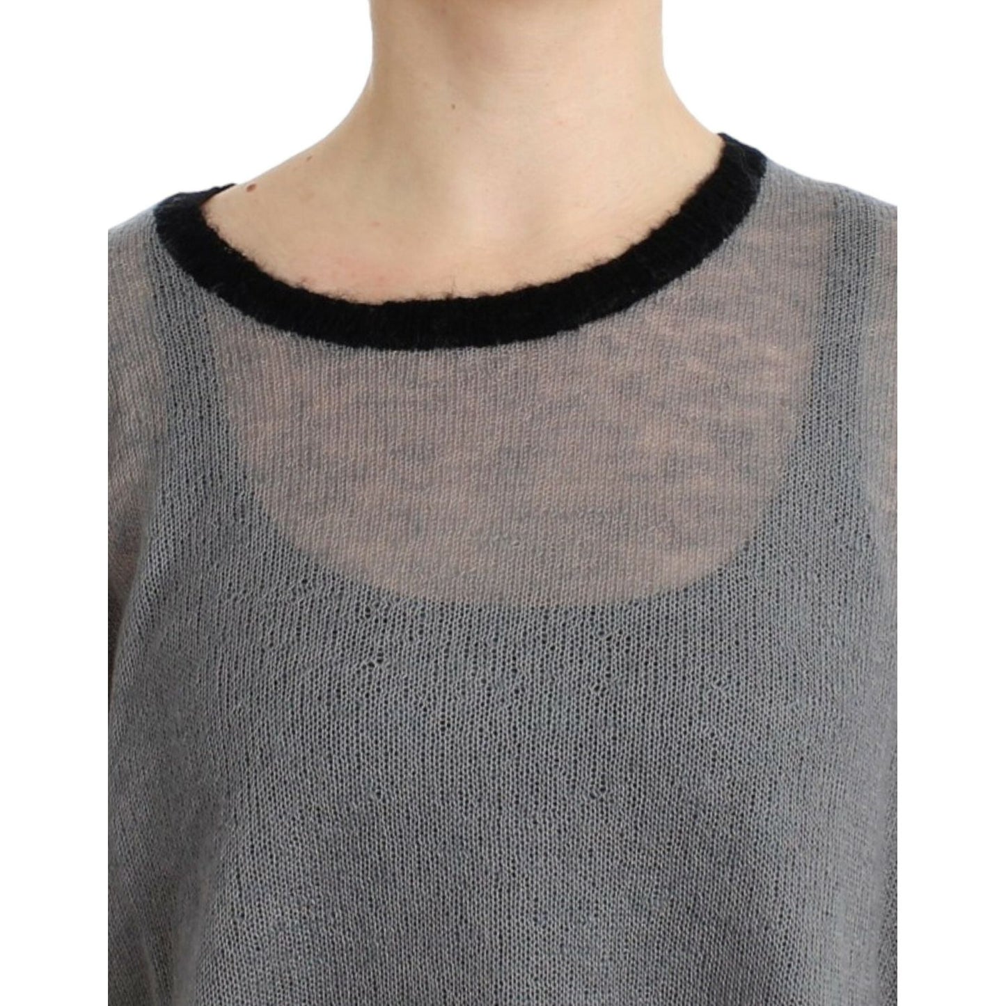 Costume National Gray embellished asymmetric sweater SIG12049-1