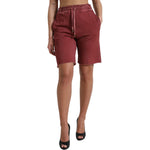 Dolce & Gabbana Maroon Cotton High Waist Sweatshorts Shorts PAN74899-40