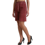 Dolce & Gabbana Maroon Cotton High Waist Sweatshorts Shorts PAN74899-40