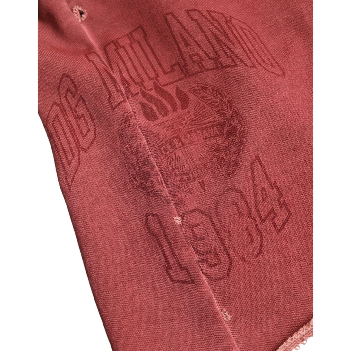 Dolce & Gabbana Maroon Cotton High Waist Sweatshorts Shorts PAN74899-40