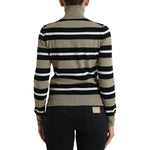 Dolce & Gabbana Multicolor Stripes Logo Turtle Neck Pullover Sweater TSH84230-40