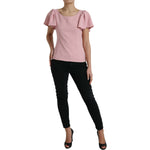 Dolce & Gabbana Pink Short Sleeves Round Neck Blouse Top TSH84315-44