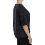 Dolce & Gabbana Blue gold key print silk blouse SIG13321-1