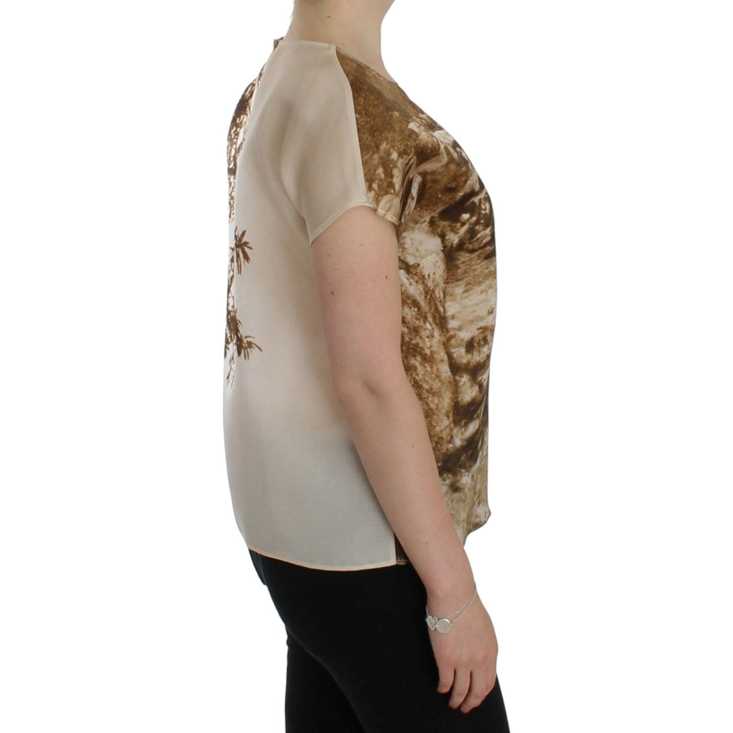 Dolce & Gabbana Brown Taormina silk blouse SIG13216-1