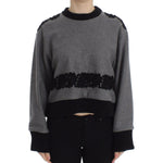 Dolce & Gabbana Gray Black Lace Wool Cashmere Sweater SIG13181-1