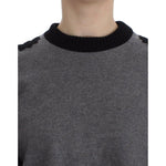 Dolce & Gabbana Gray Black Lace Wool Cashmere Sweater SIG13181-1