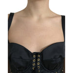 Dolce & Gabbana Black Bustier Corset Lace Bodycon Midi Dress DR281005-42