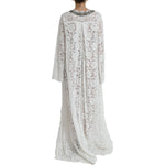 Dolce & Gabbana White Lace Crystal Embellished Shift Dress DR281122-42
