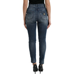Dolce & Gabbana Dark Blue Distressed GRACE Skinny Denim Jeans PAN75008-40